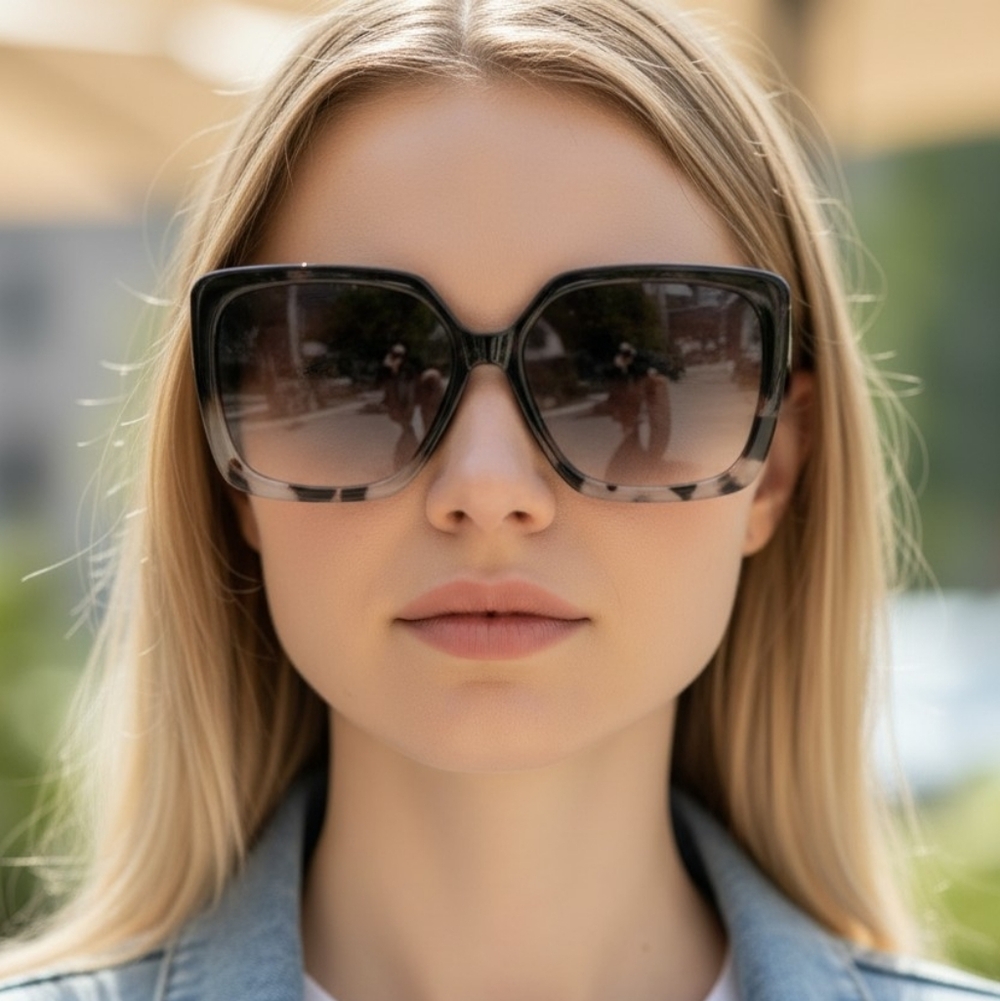 Jessica Simpson Black Oversized Sunglasses